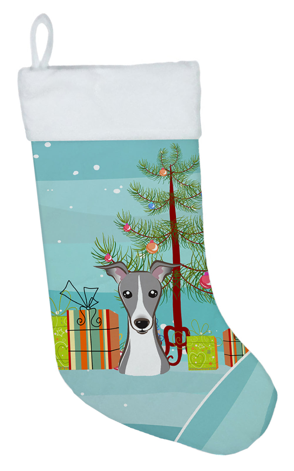 Christmas Tree and Italian Greyhound Christmas Stocking BB1608CS