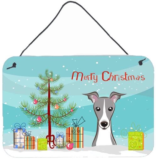 Christmas Tree and Italian Greyhound Wall or Door Hanging Prints by Caroline&#39;s Treasures