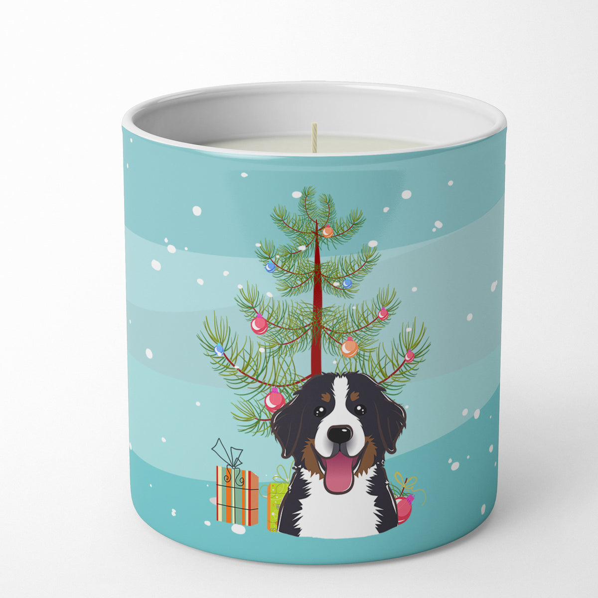 Buy this Christmas Tree and Bernese Mountain Dog 10 oz Decorative Soy Candle