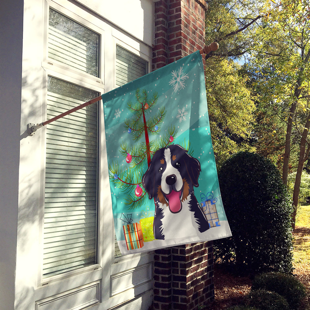 Christmas Tree and Bernese Mountain Dog Flag Canvas House Size BB1609CHF  the-store.com.