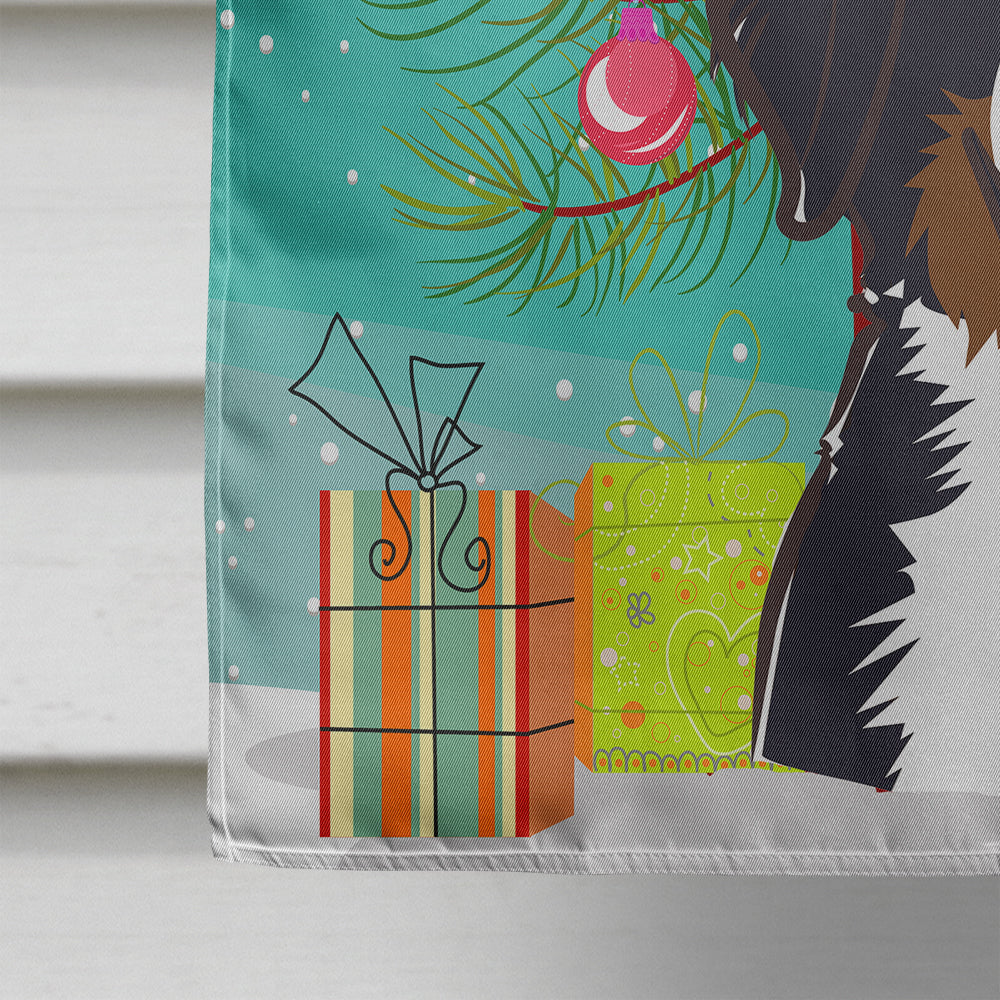 Christmas Tree and Bernese Mountain Dog Flag Canvas House Size BB1609CHF