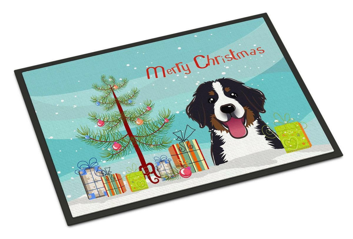 Christmas Tree and Bernese Mountain Dog Indoor or Outdoor Mat 24x36 BB1609JMAT - the-store.com