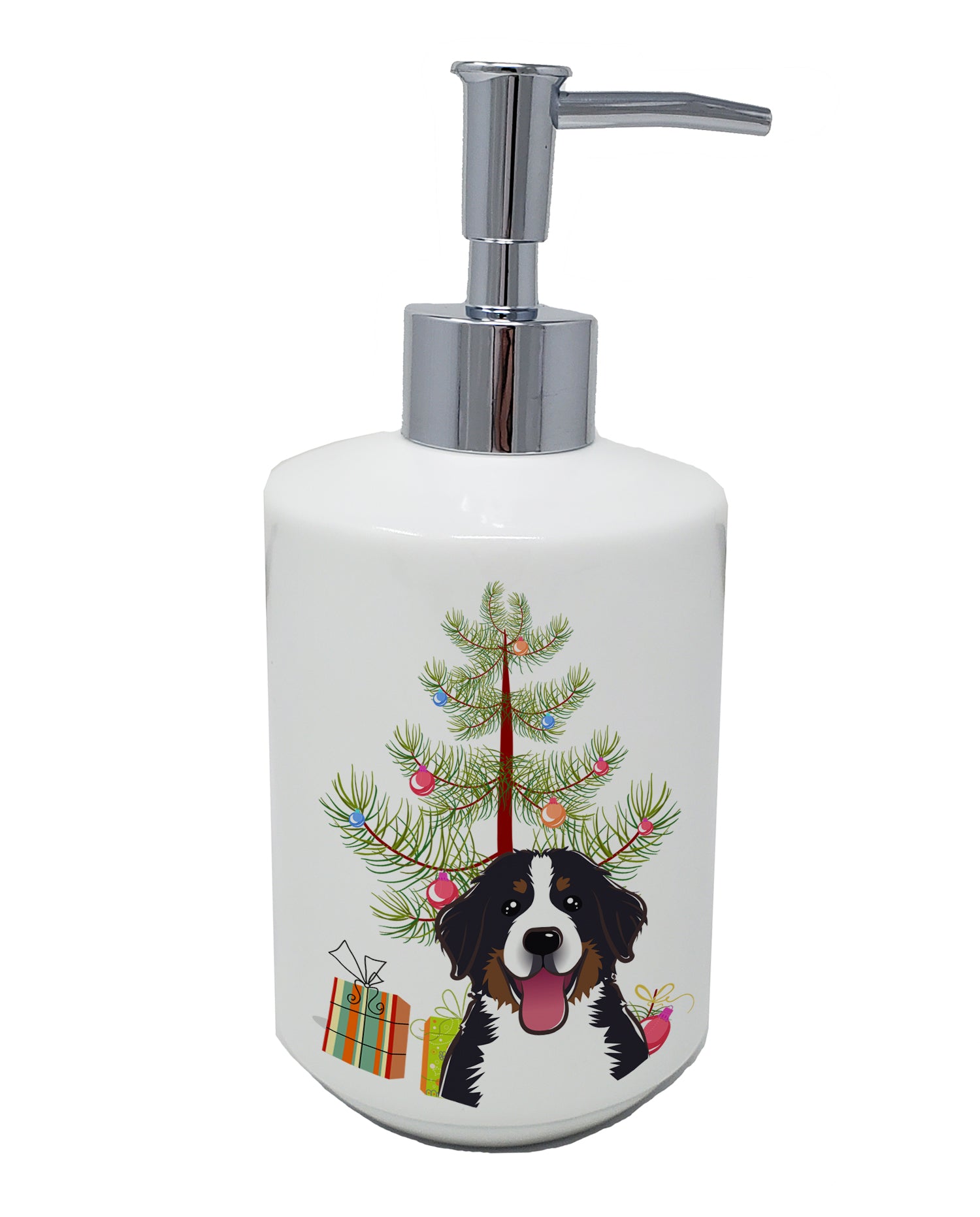 Buy this Christmas Tree and Bernese Mountain Dog Ceramic Soap Dispenser