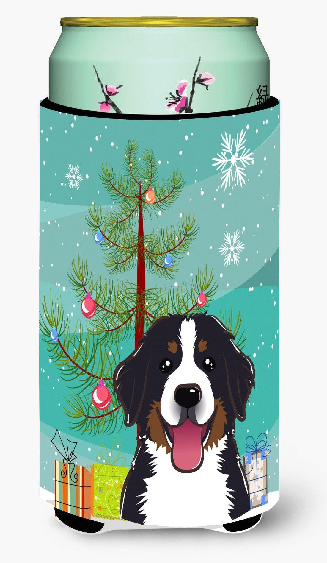 Christmas Tree and Bernese Mountain Dog Tall Boy Beverage Insulator Hugger BB1609TBC by Caroline&#39;s Treasures