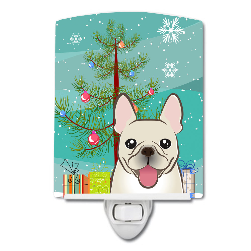 Christmas Tree and French Bulldog Ceramic Night Light BB1610CNL - the-store.com