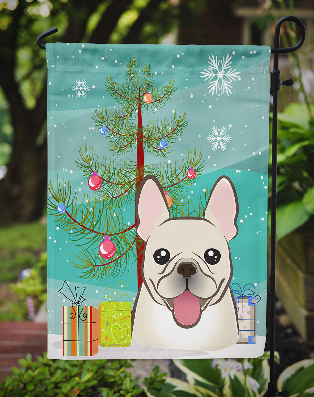 Christmas Tree and French Bulldog Flag Garden Size BB1610GF.