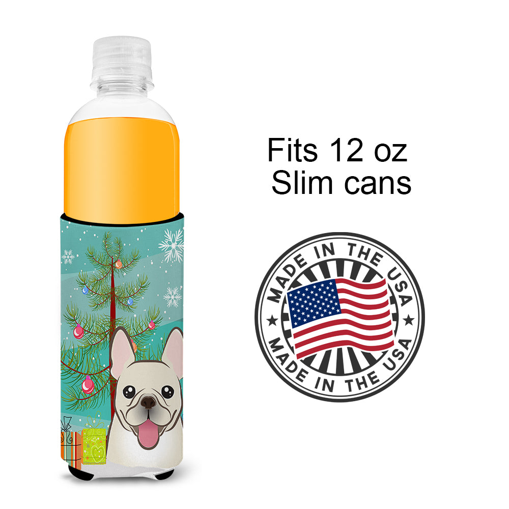 Christmas Tree and French Bulldog Ultra Beverage Insulators for slim cans BB1610MUK  the-store.com.