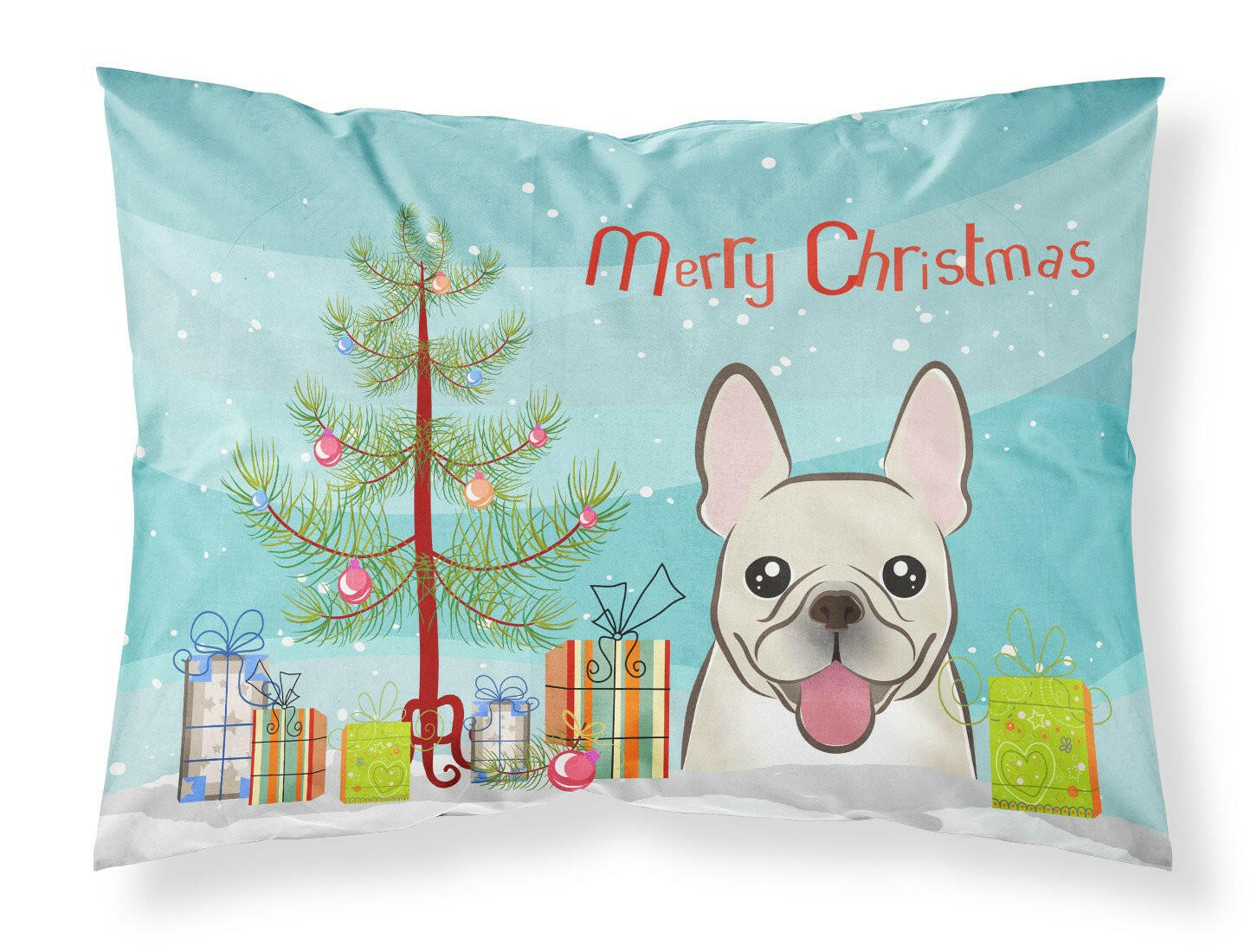 Christmas Tree and French Bulldog Fabric Standard Pillowcase BB1610PILLOWCASE by Caroline's Treasures