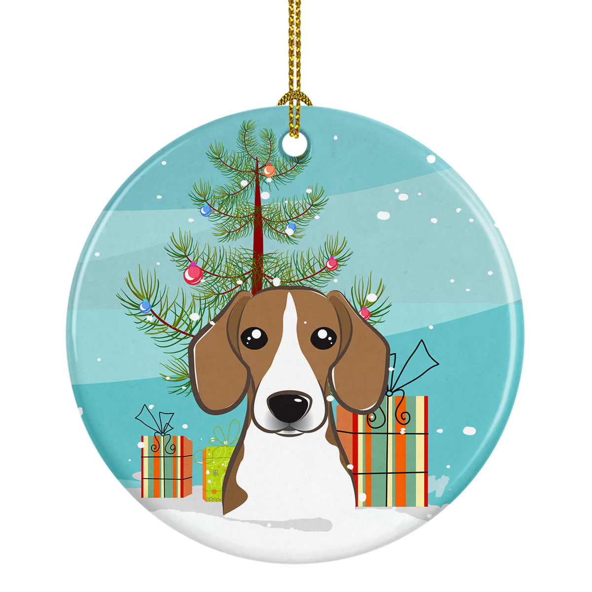 Christmas Tree and Beagle Ceramic Ornament BB1611CO1 - the-store.com