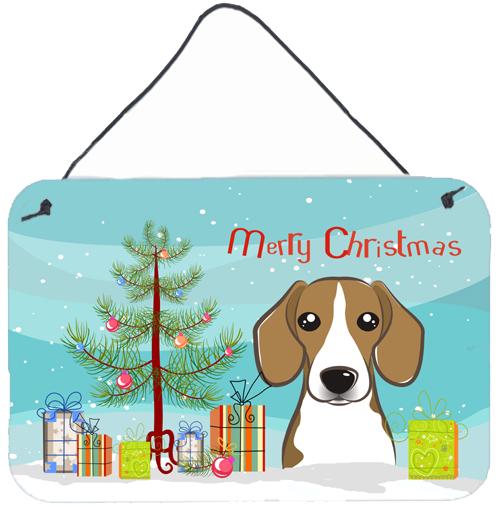Christmas Tree and Beagle Wall or Door Hanging Prints BB1611DS812 by Caroline&#39;s Treasures