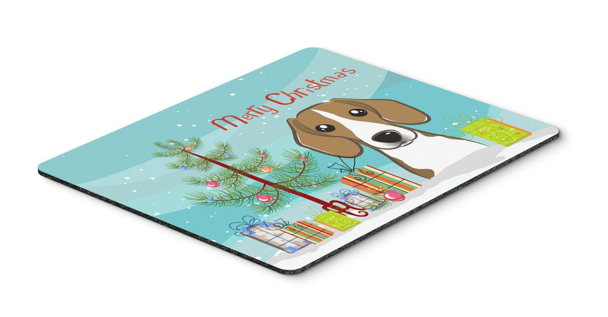 Christmas Tree and Beagle Mouse Pad, Hot Pad or Trivet BB1611MP by Caroline&#39;s Treasures