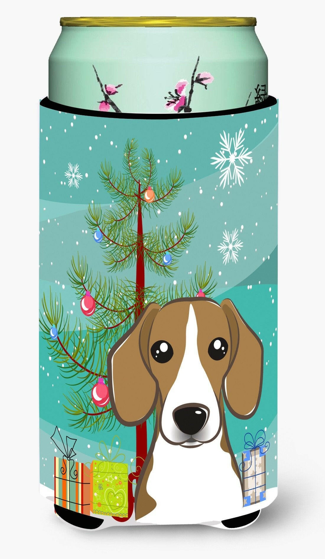Christmas Tree and Beagle Tall Boy Beverage Insulator Hugger BB1611TBC by Caroline&#39;s Treasures