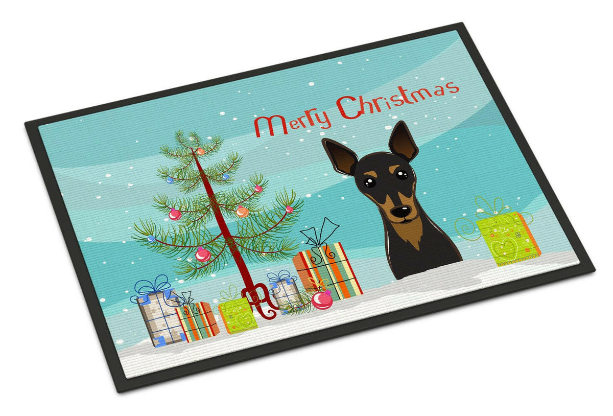 Christmas Tree and Min Pin Indoor or Outdoor Mat 24x36 BB1612JMAT - the-store.com