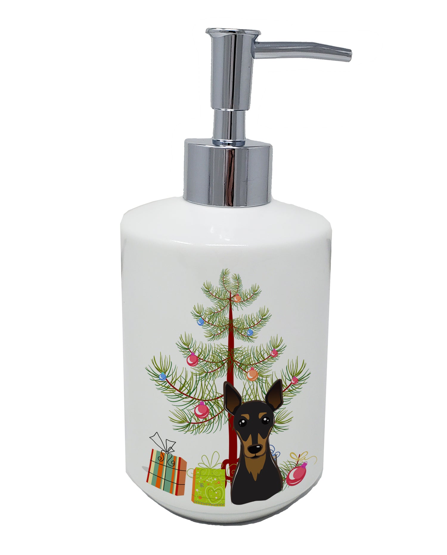 Buy this Christmas Tree and Min Pin Ceramic Soap Dispenser
