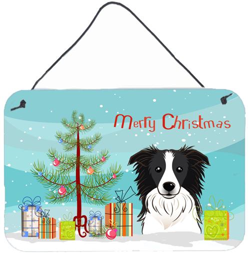 Christmas Tree and Border Collie Wall or Door Hanging Prints BB1613DS812 by Caroline&#39;s Treasures