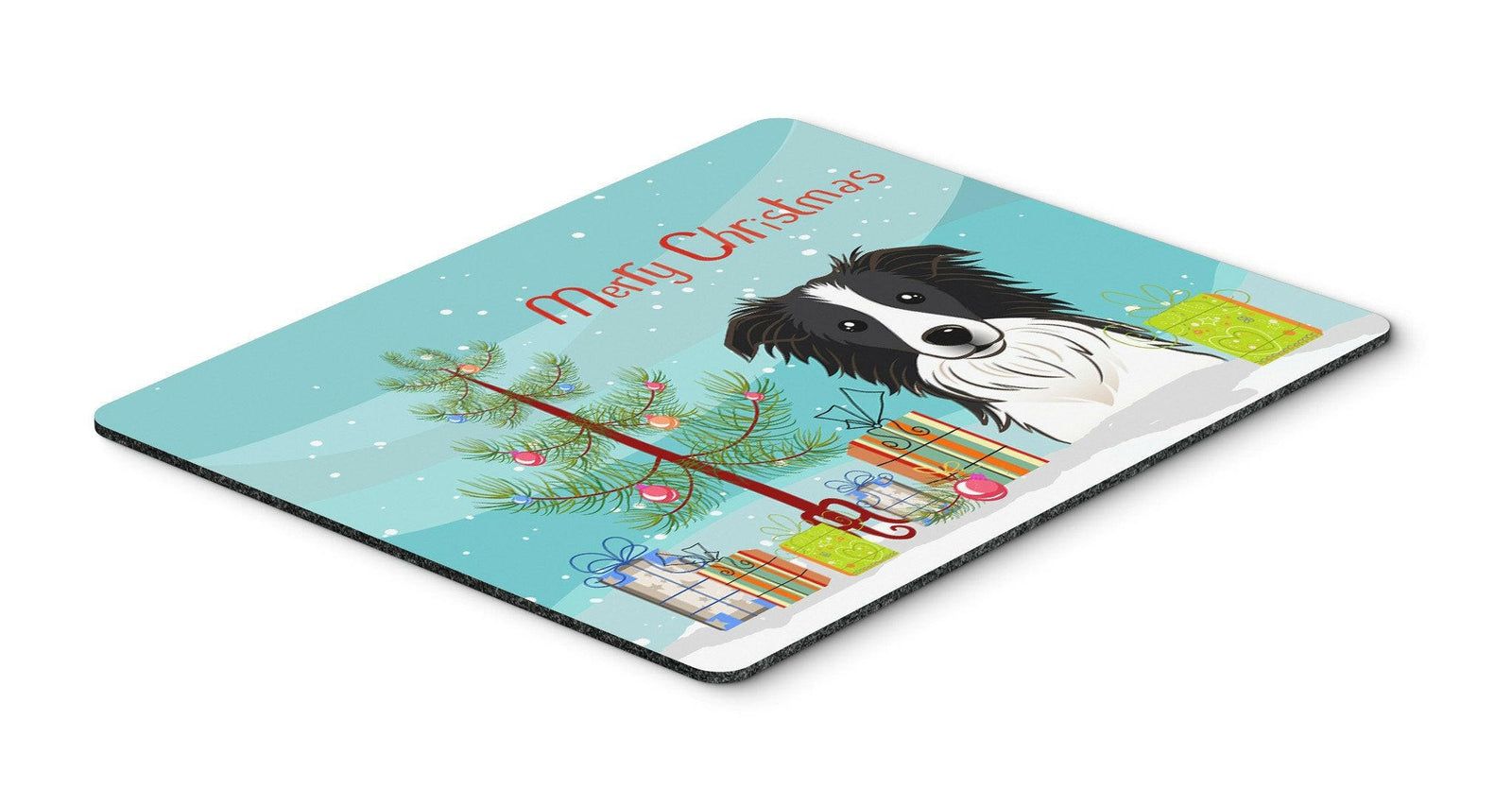 Christmas Tree and Border Collie Mouse Pad, Hot Pad or Trivet BB1613MP by Caroline's Treasures