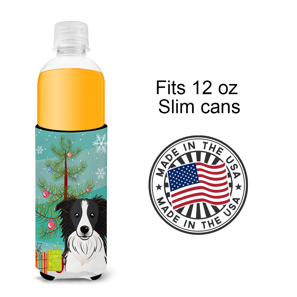 Christmas Tree and Border Collie Ultra Beverage Insulators for slim cans BB1613MUK  the-store.com.