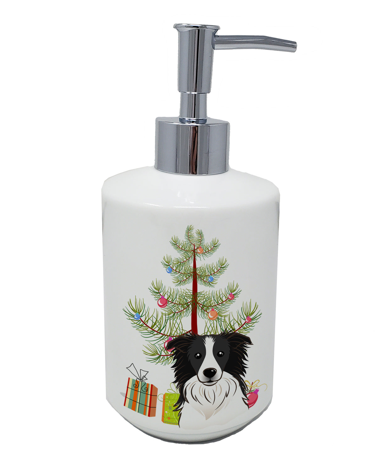 Buy this Christmas Tree and Border Collie Ceramic Soap Dispenser