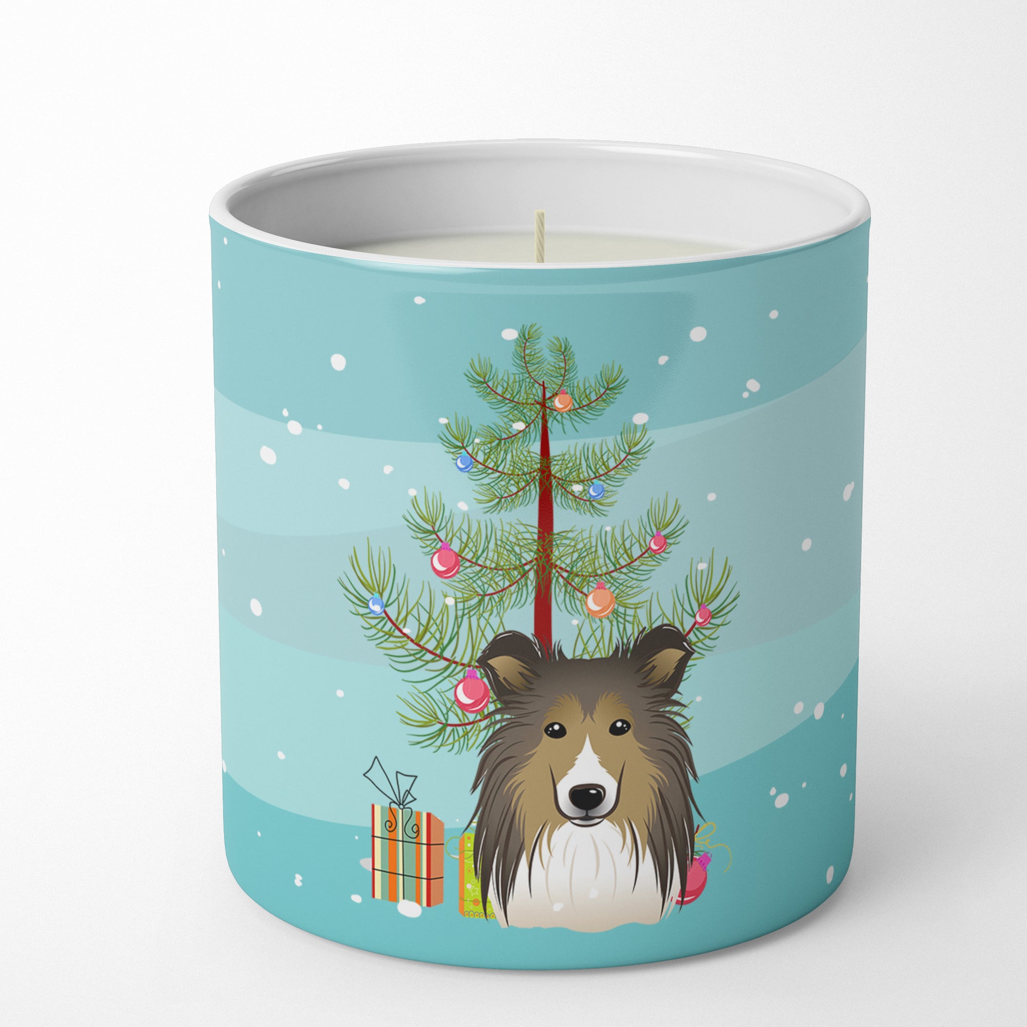 Buy this Christmas Tree and Sheltie 10 oz Decorative Soy Candle