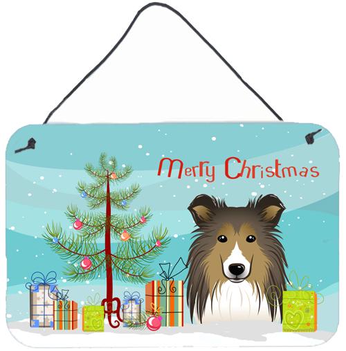 Christmas Tree and Sheltie Wall or Door Hanging Prints BB1614DS812 by Caroline&#39;s Treasures
