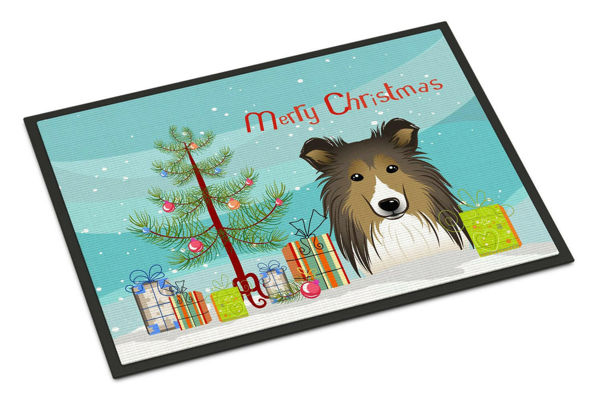 Christmas Tree and Sheltie Indoor or Outdoor Mat 18x27 BB1614MAT - the-store.com