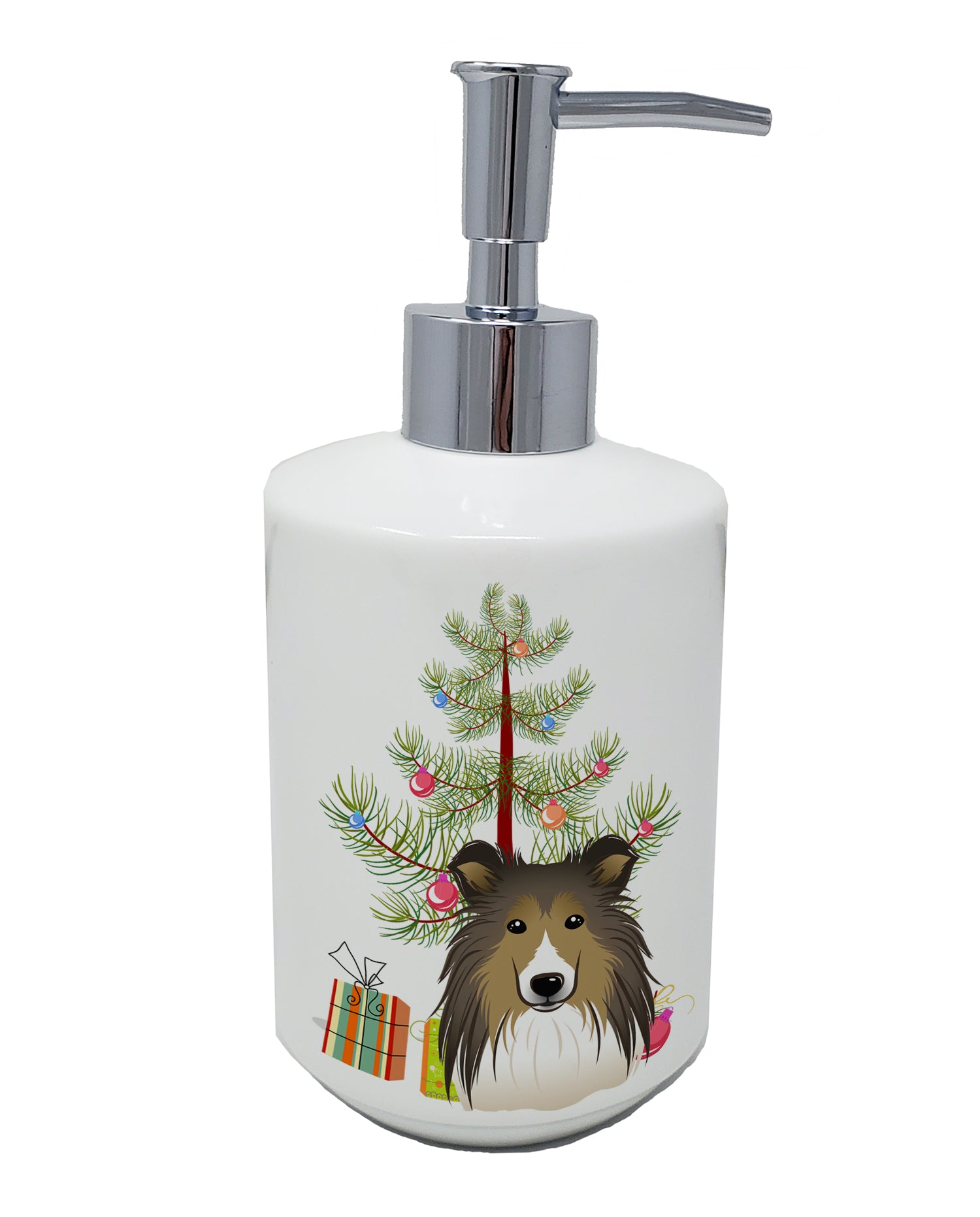 Buy this Christmas Tree and Sheltie Ceramic Soap Dispenser
