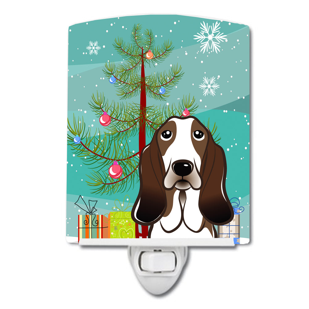 Christmas Tree and Basset Hound Ceramic Night Light BB1615CNL - the-store.com