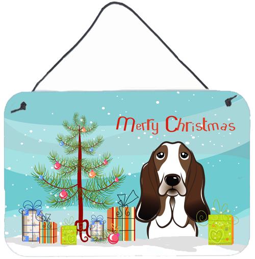 Christmas Tree and Basset Hound Wall or Door Hanging Prints BB1615DS812 by Caroline&#39;s Treasures