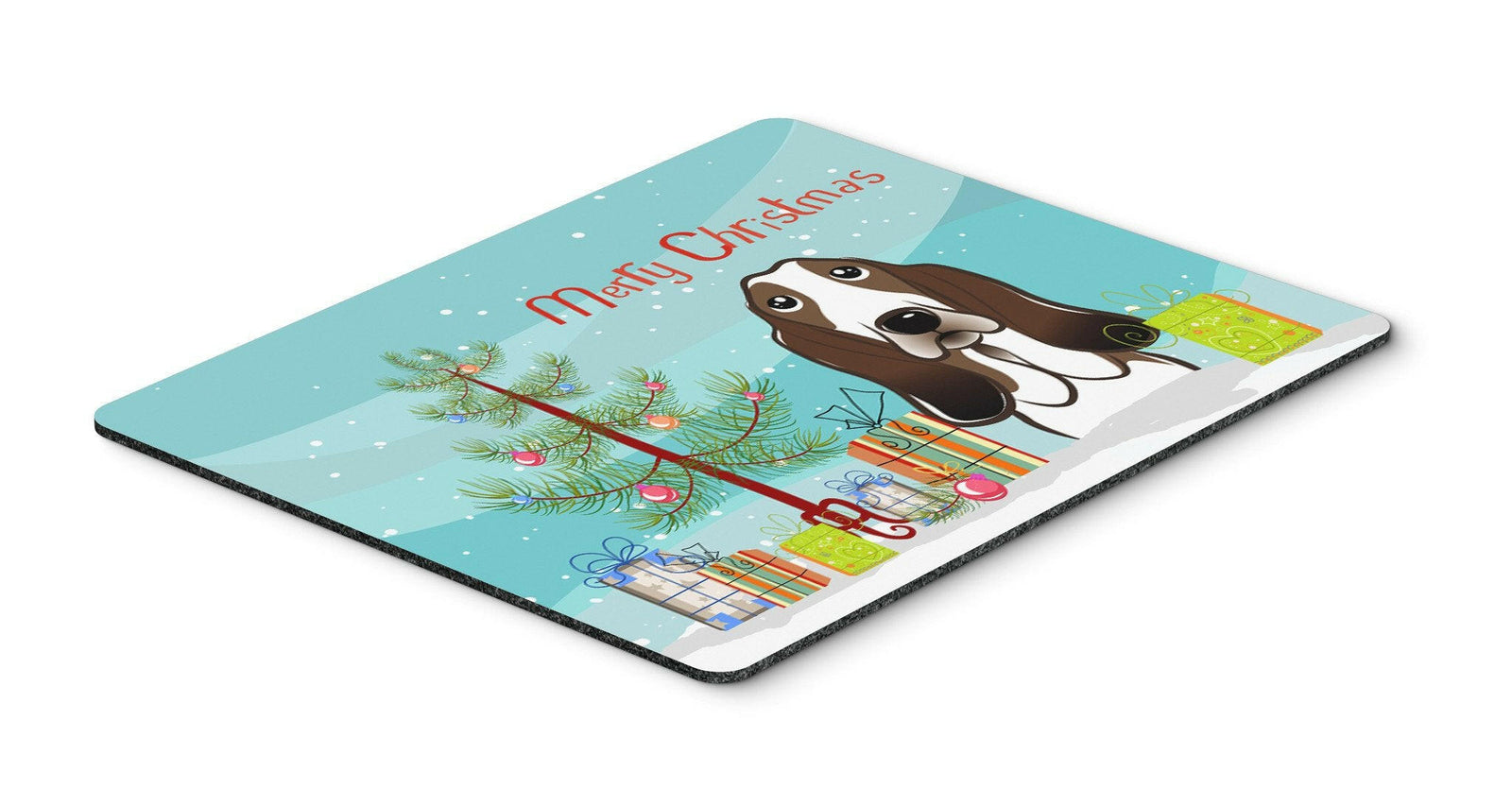 Christmas Tree and Basset Hound Mouse Pad, Hot Pad or Trivet BB1615MP by Caroline's Treasures