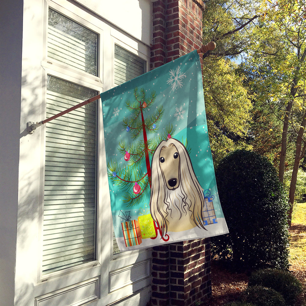 Christmas Tree and Afghan Hound Flag Canvas House Size BB1616CHF