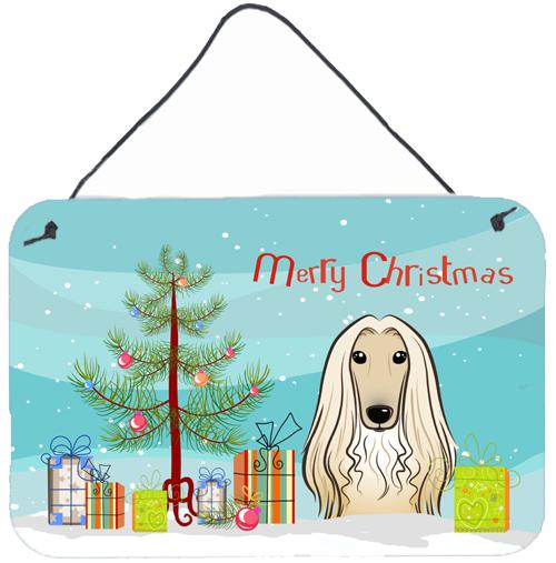 Christmas Tree and Afghan Hound Wall or Door Hanging Prints BB1616DS812 by Caroline&#39;s Treasures