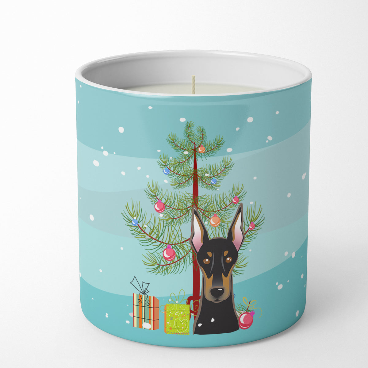 Buy this Christmas Tree and Doberman 10 oz Decorative Soy Candle