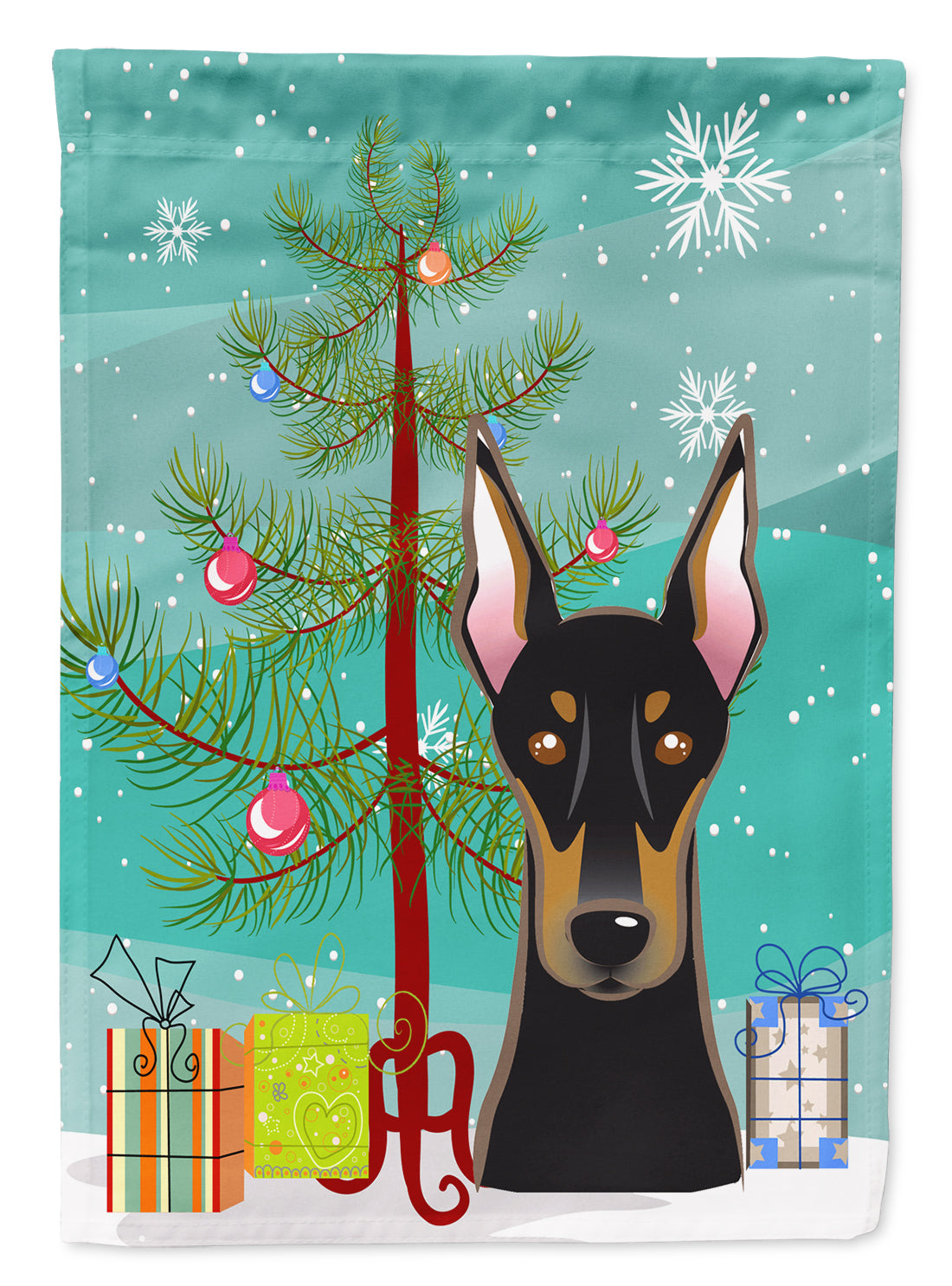 Christmas Tree and Doberman Flag Canvas House Size BB1617CHF  the-store.com.