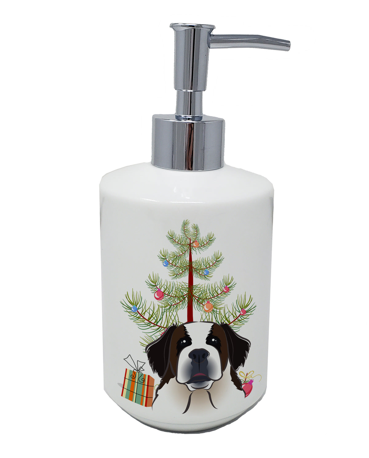 Buy this Christmas Tree and Saint Bernard Ceramic Soap Dispenser