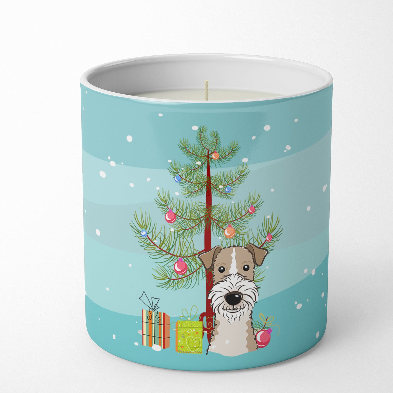 Buy this Christmas Tree and Wire Haired Fox Terrier 10 oz Decorative Soy Candle