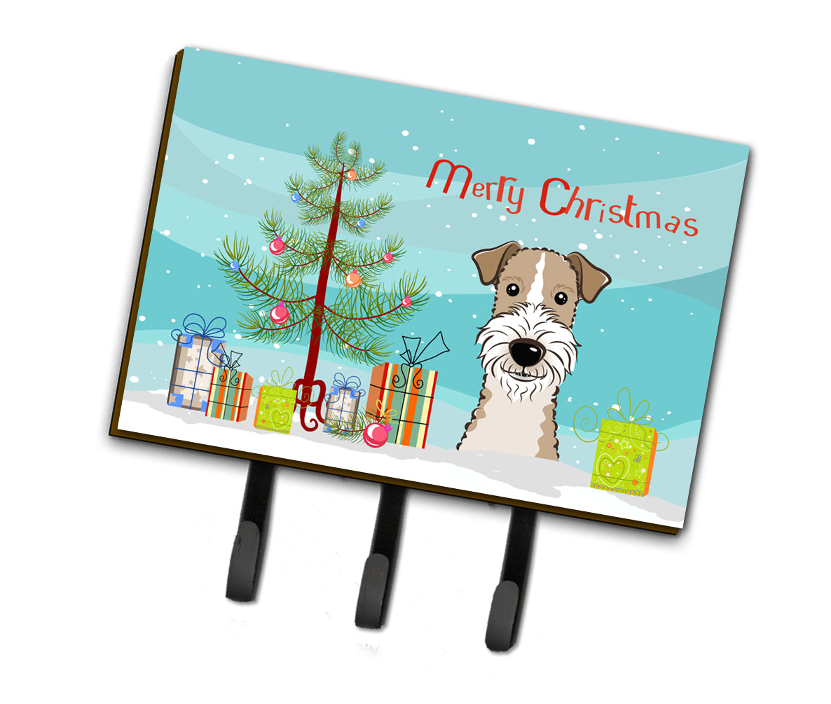 Christmas Tree and Wire Haired Fox Terrier Leash or Key Holder BB1619TH68
