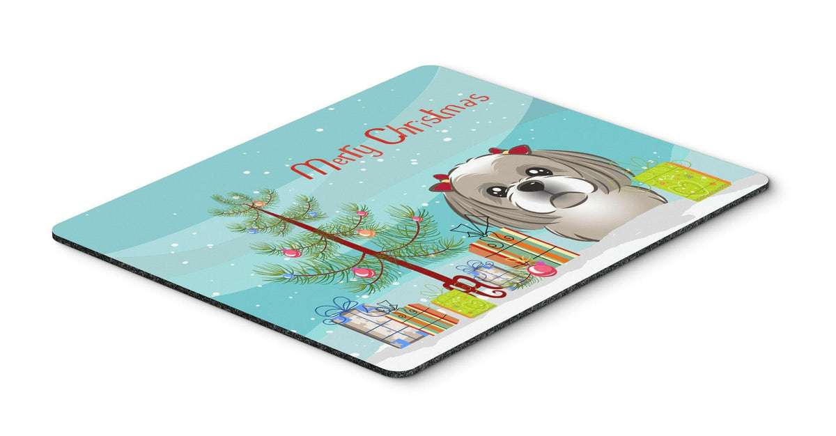 Christmas Tree and Gray Silver Shih Tzu Mouse Pad, Hot Pad or Trivet BB1622MP by Caroline&#39;s Treasures