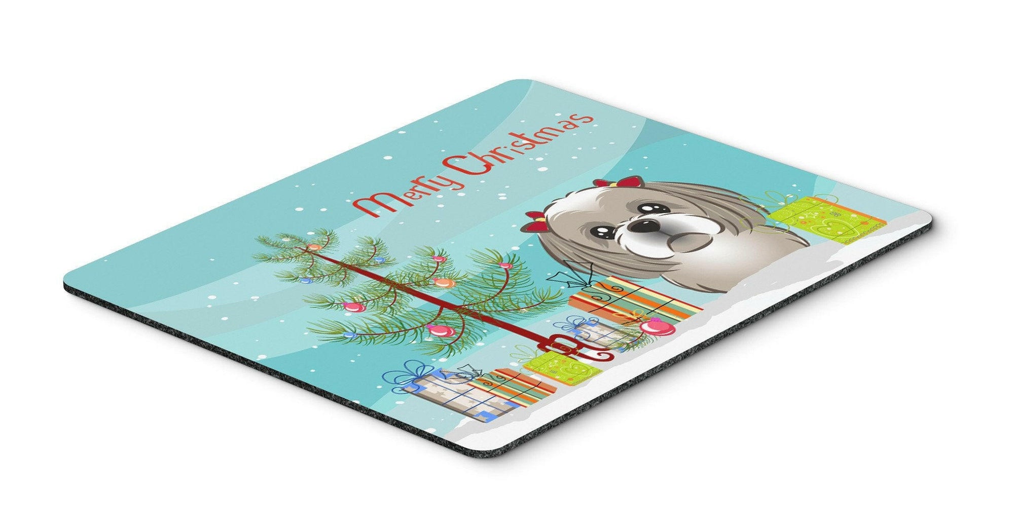 Christmas Tree and Gray Silver Shih Tzu Mouse Pad, Hot Pad or Trivet BB1622MP by Caroline's Treasures