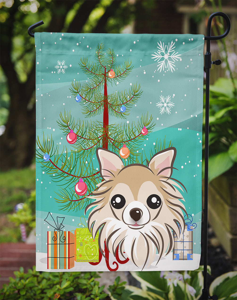 Christmas Tree and Chihuahua Flag Garden Size BB1623GF.