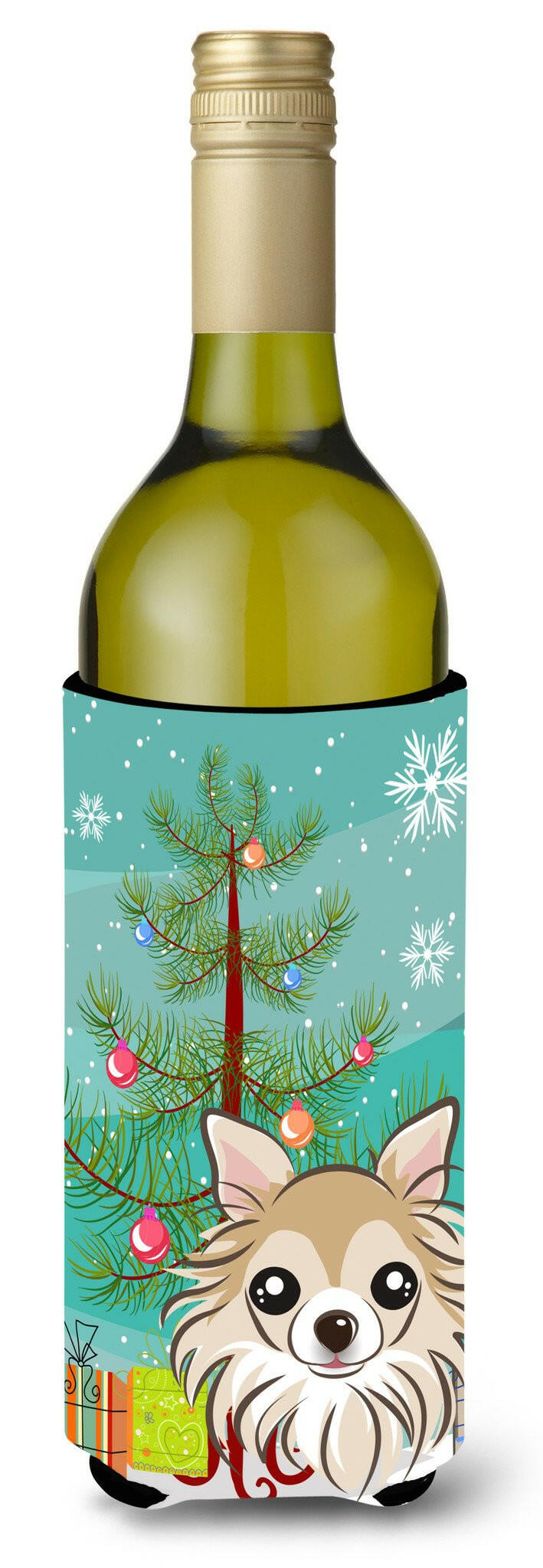 Christmas Tree and Chihuahua Wine Bottle Beverage Insulator Hugger BB1623LITERK by Caroline's Treasures