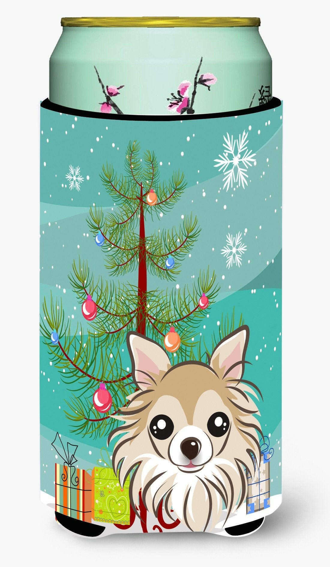 Christmas Tree and Chihuahua Tall Boy Beverage Insulator Hugger BB1623TBC by Caroline&#39;s Treasures