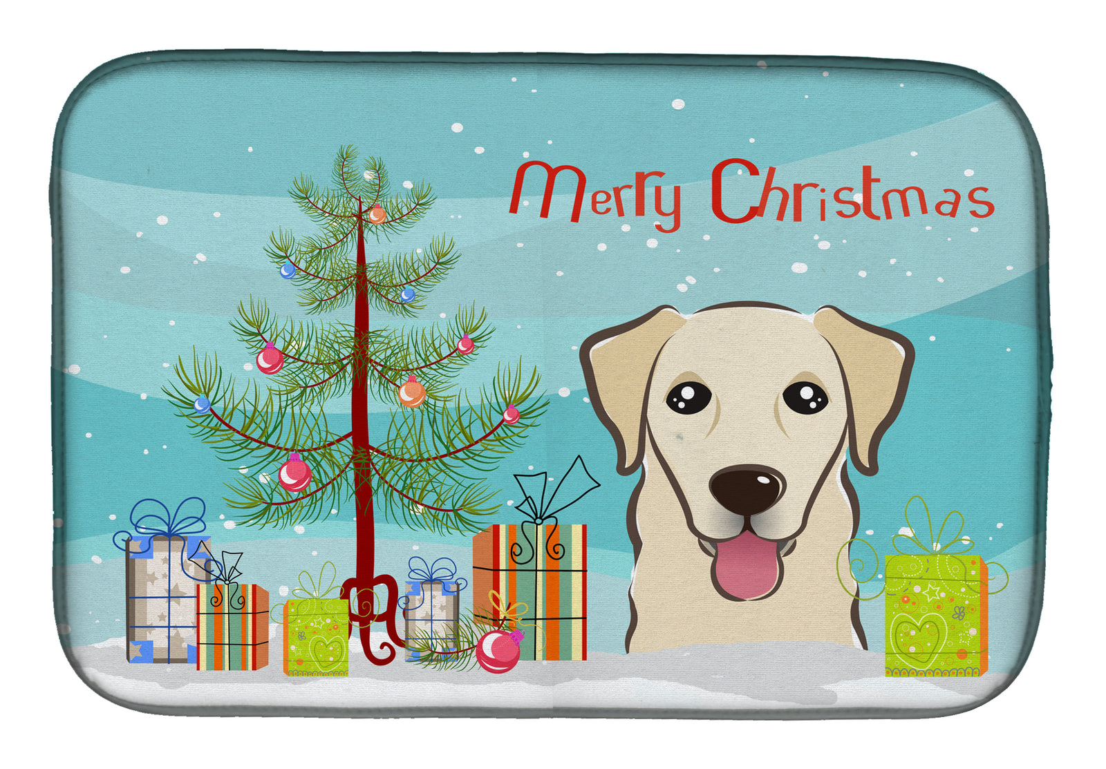 Christmas Tree and Golden Retriever Dish Drying Mat BB1624DDM  the-store.com.