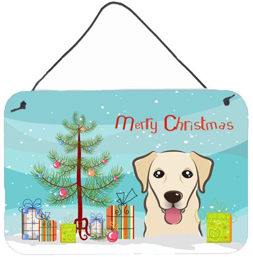 Christmas Tree and Golden Retriever Wall or Door Hanging Prints BB1624DS812 by Caroline&#39;s Treasures