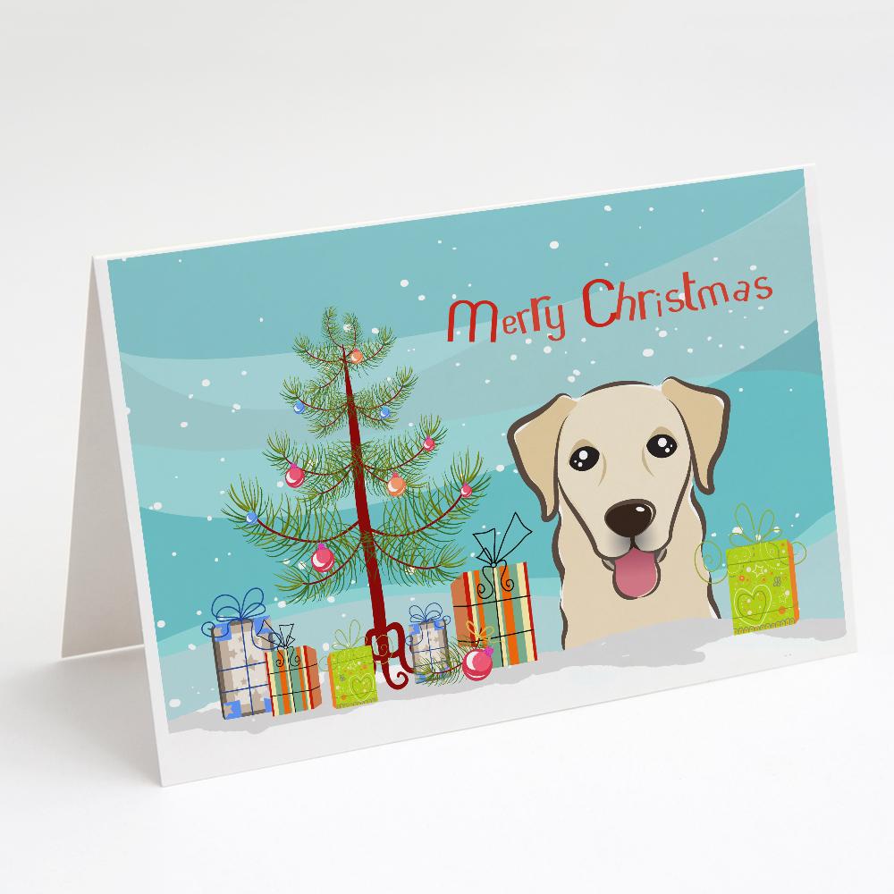 Buy this Christmas Tree and Golden Retriever Greeting Cards and Envelopes Pack of 8
