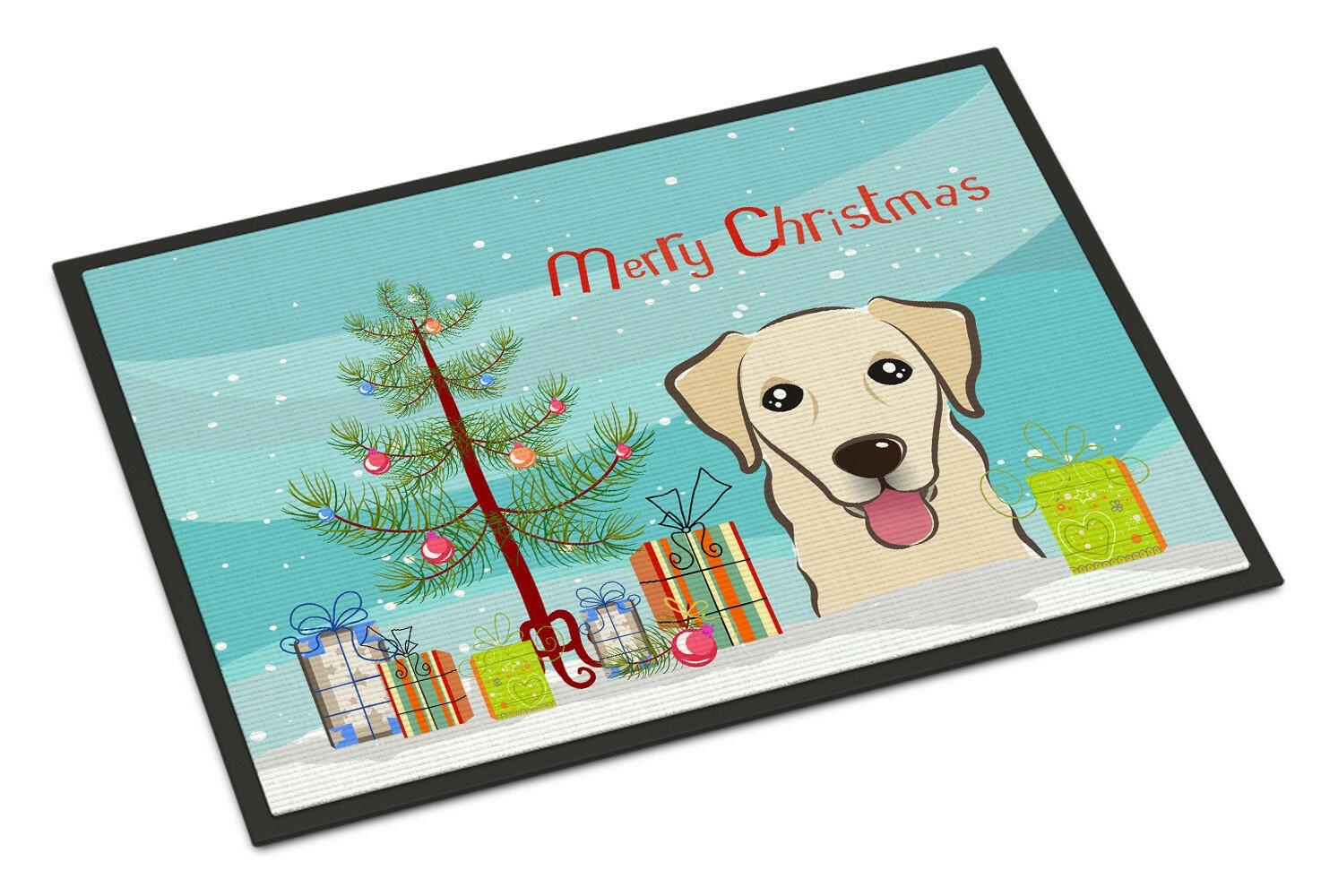 Christmas Tree and Golden Retriever Indoor or Outdoor Mat 18x27 BB1624MAT - the-store.com