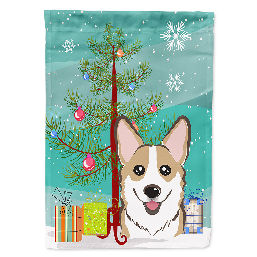Christmas Tree and Sable Corgi Flag Canvas House Size BB1625CHF