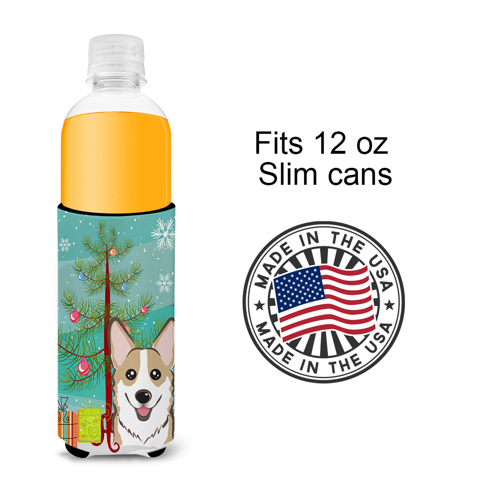 Christmas Tree and Sable Corgi Ultra Beverage Insulators for slim cans BB1625MUK