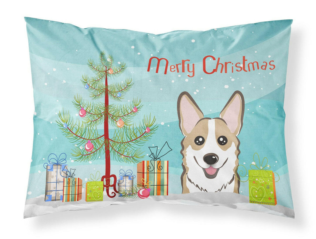 Christmas Tree and Sable Corgi Fabric Standard Pillowcase BB1625PILLOWCASE by Caroline&#39;s Treasures
