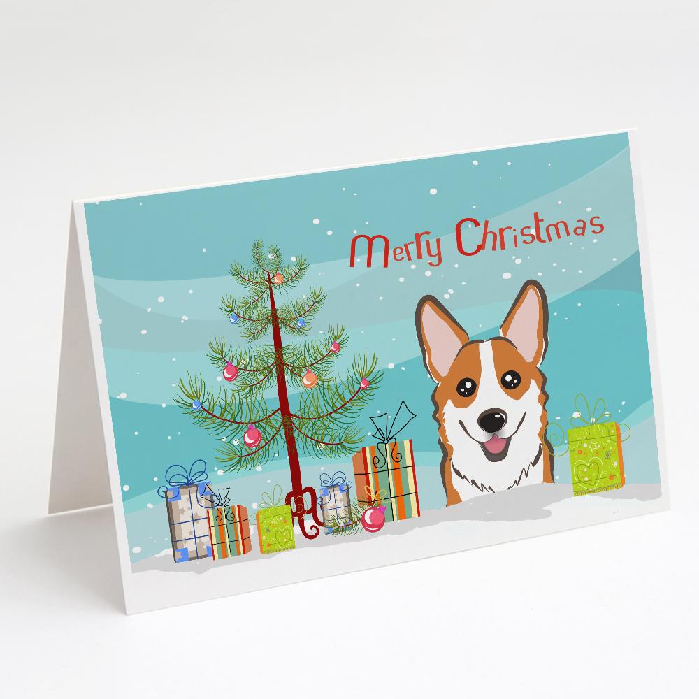 Buy this Christmas Tree and Red Corgi Greeting Cards and Envelopes Pack of 8