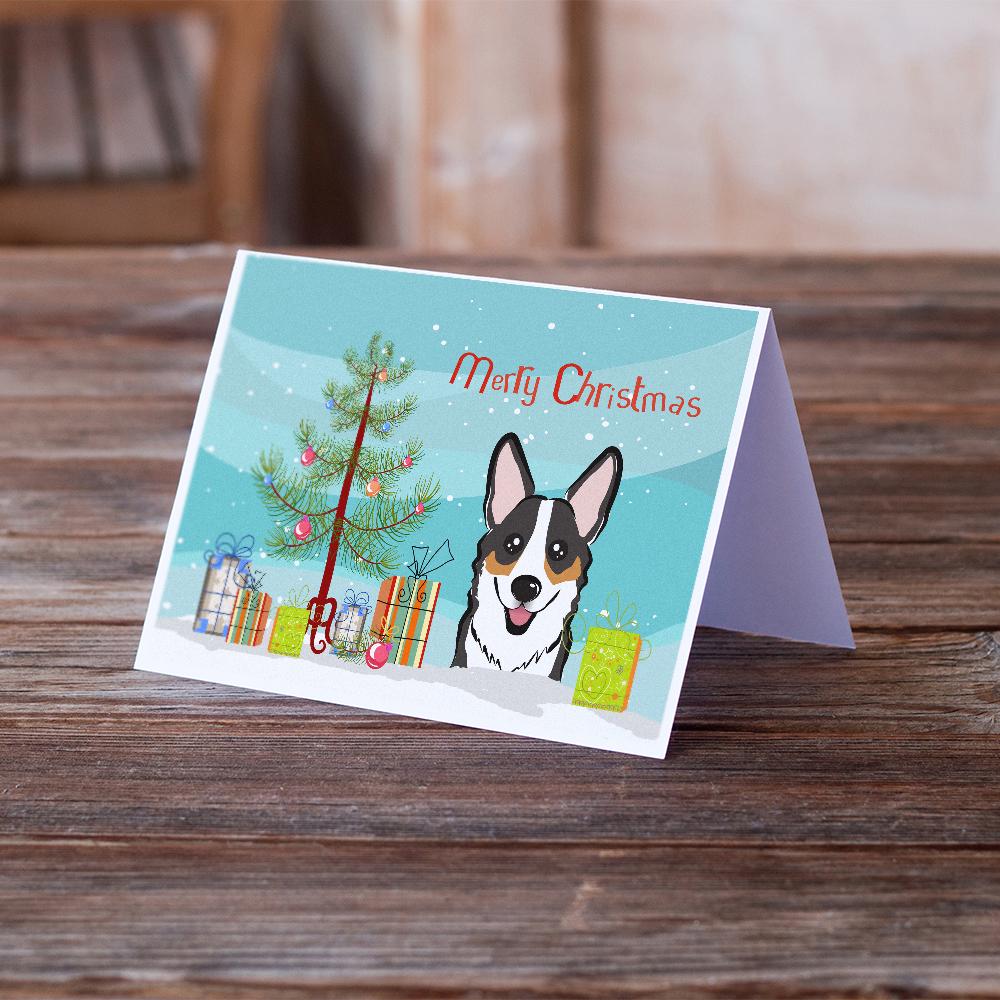Buy this Christmas Tree and Tricolor Corgi Greeting Cards and Envelopes Pack of 8